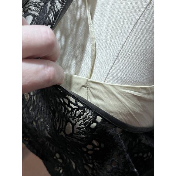 Tracy Reese Leather Trim Lace‎ & Tweed A-Line Dress With Pockets Size 6 - Picture 15 of 15